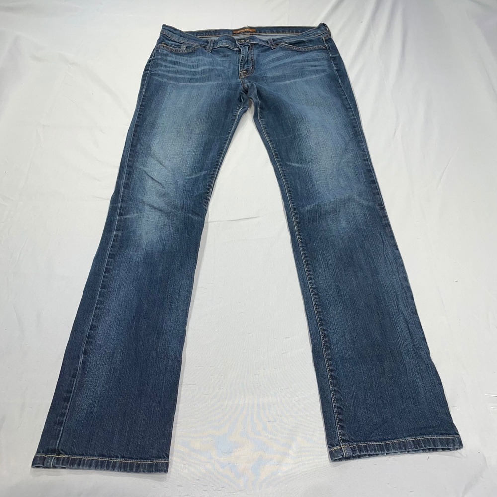 David Kahn Jeanswear Women Blue Straight Leg Jeans Size 31 Made in USA Stretch